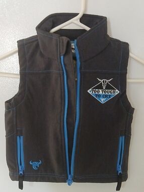 Boys' Black Vest with Blue Trim by
